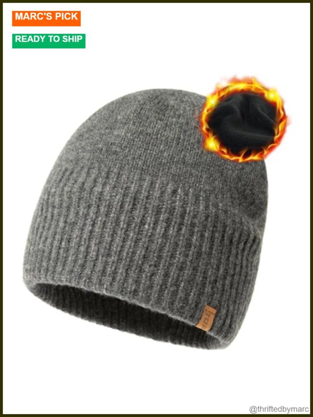 100% Merino Wool Beanie Soft Polartec Fleece Lined Thermal Winter Hat
